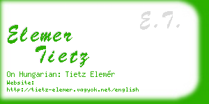 elemer tietz business card