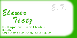 elemer tietz business card